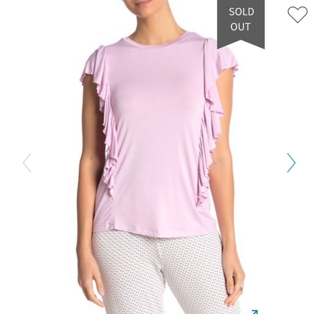 NWT Hale Bob Ruffle Sleeve Pajama Top